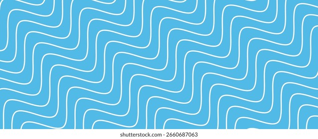 Blaue nahtlose wellenförmige Linie Muster Vektorhintergrund. 10 EPS