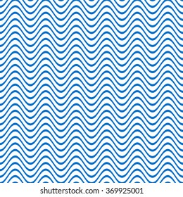 Blue seamless wavy line pattern vector illustration