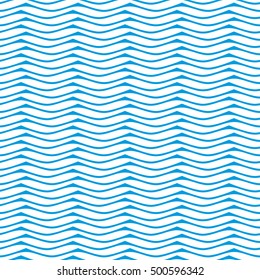 Blue seamless wavy line pattern vector illustration. The stylized background from sea waves. Waves background. Waves pattern background. Waves sea background. Blue waves background.