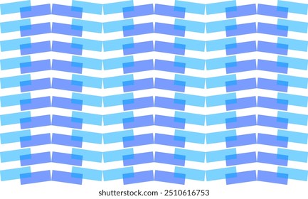 Linha de ziguezague sem costura azul linha horizontal sobreposição sobre padrão branco, ziguezague horizontal divisa em azulejo branco repita o padrão sem costura imagem completa design tecido impressão, losango