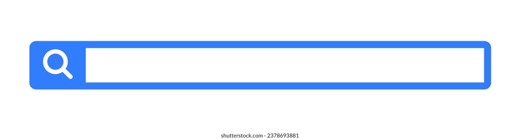 Blue search bar icon. Internet search box. Vector.