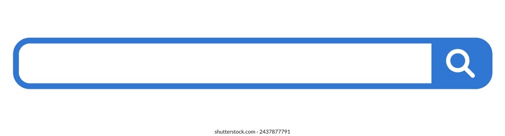 Blue search bar. Internet search box. Vector.