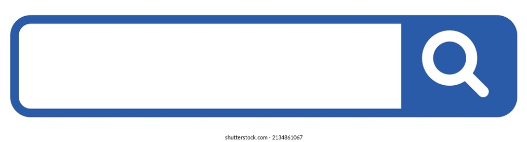 Blue search box with rounded corners.