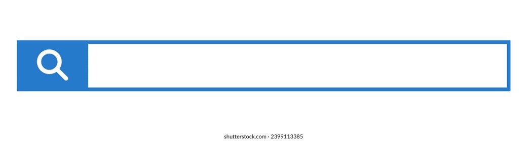 Blue search box. Web search bar. Vector.
