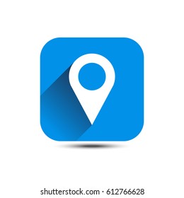 Blue search pointer icon navigation icon isolated on white background