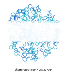 blue search tool icon vector backround