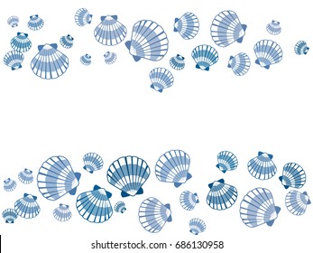 blue seashell border