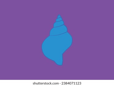 Blue seashell on the mauve background