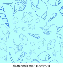 Blue Seashell Pattern