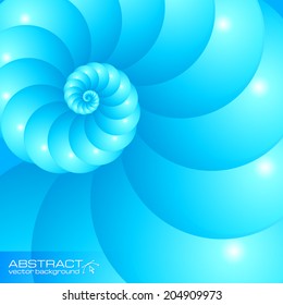 Blue seashell spiral vector abstract background svg