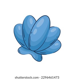 Blue seashell vector illustration in flat style. Representation of coastal beauty