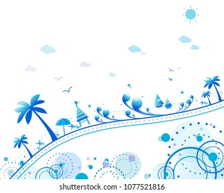 Blue Seaside Background