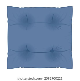 Blue seat cushion. vector illustration
