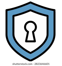 Blue Security Shield Keyhole Vector Cyber Protection Icon
