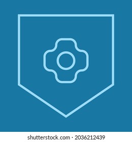 Blue Security Shield Setting Symbol.