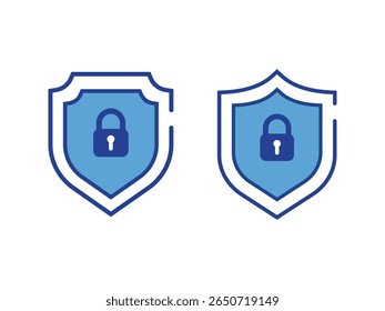 Blue Security shield sign vector illustration, shield icons with check mark , Security, protection, approve, checkmark, tick, accept, security shields symbols with padlock 