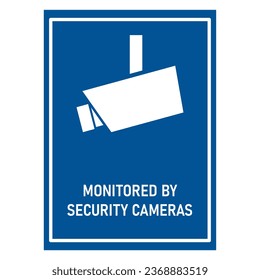 señal de seguridad azul - monitorizado por cámaras de seguridad