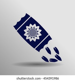 Blue Seed Icon on a gray background