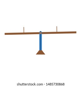 Blue Seesaw - Cartoon Vector Image