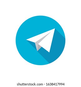 Blue send icon design for you