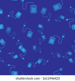 Blue Sensor icon isolated seamless pattern on blue background.  Vector Illustration