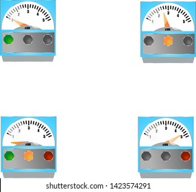Blue sensors with warning lights 