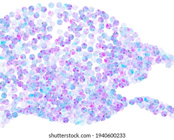 Blue sequins confetti placer vector composition. Festive twinkling bead elements party glitter top view. Birthday confetti scatter sparkling background.