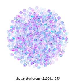 Blue sequins confetti placer vector illustration. Chic shining paillette elements holiday glitter flatlay. Christmas confetti scatter sparkling texture.