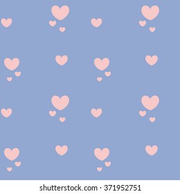 blue serenity and pink rose quartz colors romantic seamless vector pattern background illustration with hearts 