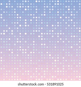 Blue serenity and pink rose quartz gradient background of multiples dots. Fashion trends circles backdrop. Vector illustration. May use for modern background, digital, card, posters, website template