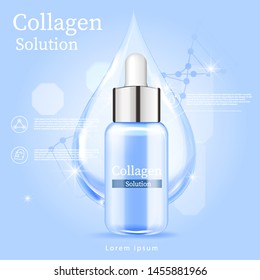 Blue Serum Facial Treatment Essence Skin Care Cosmetic - Vector 