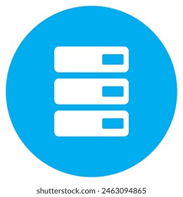 Icono plano de signo de servidor azul