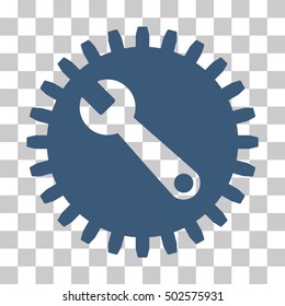 Blue Service Tools toolbar pictogram. Vector pictogram style is a flat symbol on chess transparent background.