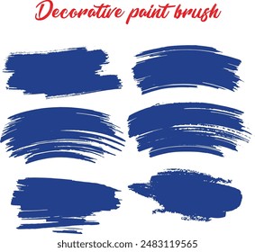 Conjunto azul de Plantilla de pincel decorativo.