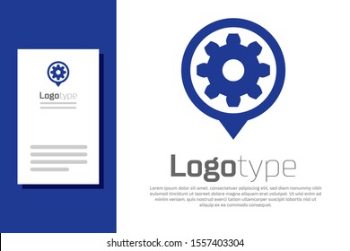 Blue Setting icon isolated on white background. Tools, service, cog, gear, cogwheel sign. Logo design template element. Vector Illustration