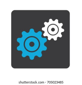 blue settings gears icon vector