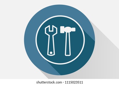 Blue settings icon.
