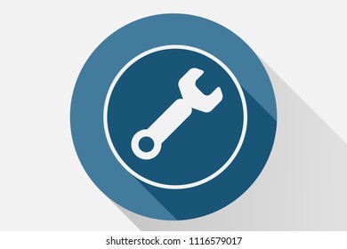 Blue settings icon.