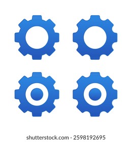 Blue settings vector illustration set.