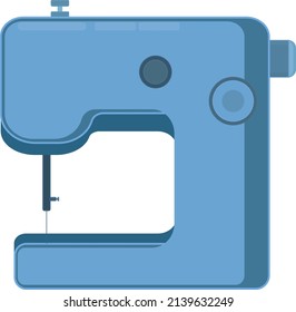 Blue sewing machine, illustration, vector on a white background.