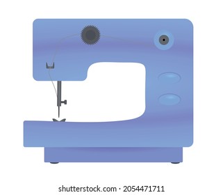 Blue sewing machine. vector illustration