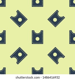 Blue Sewing Pattern icon isolated seamless pattern on white background. Markings for sewing.  Vector Illustration