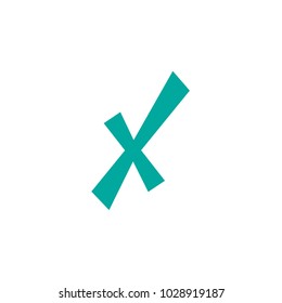 blue shabby cross. Crazy delete button. Warning error icon. Flat vector icon isolated on white. cancel seal stamp watermark. Flat round X mark.