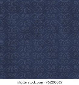 Blue shabby pattern. Vintage hand drawn ornament. Elegant texture background for scrapbooking and other stuff. Vector illustration