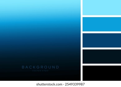 Blue shade color gradient background with palette stripe vector illustration