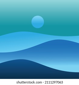 Blue shade mountain peek background ilustration, nature background for banner, flyer, poster and cover, vector ilustration