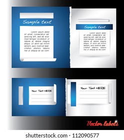 blue shaded paper labels