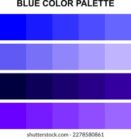 Blue shades color palette. Dark blue swatches for branding. Mosaic abstract blue background.