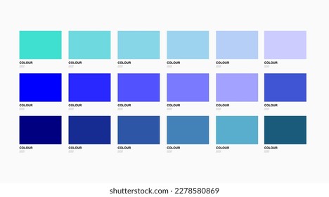 Blue shades color palette. Dark blue swatches for branding. Use the colors to create gradients and tones.