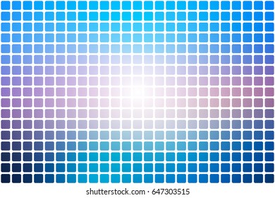 Blue shades pink vector abstract mosaic background with rounded corners square tiles over white